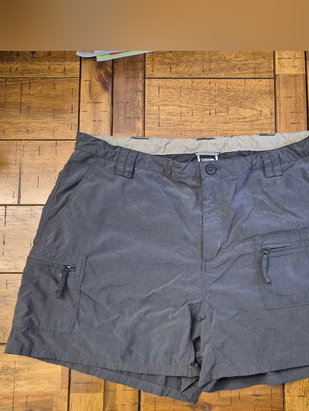 Womens Casual Hiking Cargo Drawstring Pocket Shorts -Dark Charcoal 10